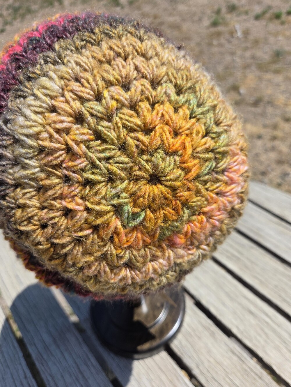Artisan Handmade Crochet "70s Flashback" Cozy Boho Slouch Hat - Picture 3 of 8